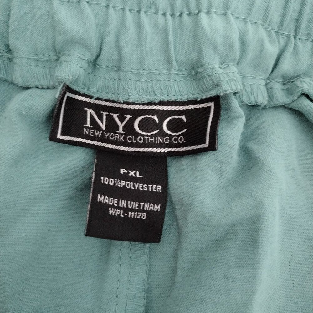 NYCC Teal Jogger Dress Pants PXL Petite Elastic Waist Pull-On Work Casual - Picture 5 of 15
